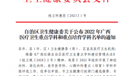喜讯！广西壮族自治区桂东人民医院神经内科荣获广西医疗卫生重点培育学科