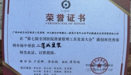 喜讯!广西桂东人民医院荣获全国医院质量管理成果二等奖