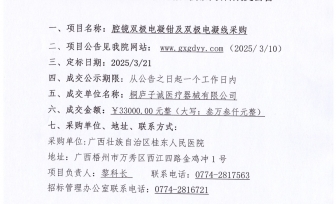 广西壮族自治区桂东人民医院腔镜双极电凝钳及双极电凝线采购项目成交公告