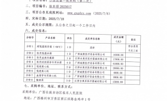 小型设备一批采购（第二次）成交公告