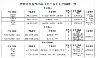 广西桂东人民医院贺州两分院2025年（第二场）人才招聘公告