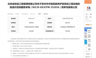 贺州市华南民族养护院项目工程实施阶段造价咨询服务采购(BJCJX-GXJCFW-251016)竞争性磋商公告
