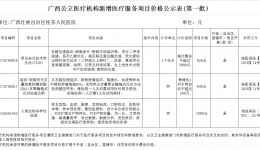 广西公立医疗机构新增医疗服务项目价格公示表(2026年第一批）