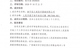 广西壮族自治区桂东人民医院中药薰蒸机采购成交公告